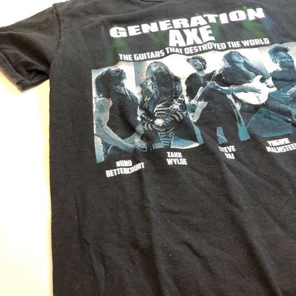 Generation Axe 2018 Tour Black T-Shirt Vai Wylde Malmsteen Bettencourt Abasi S - Picture 9 of 14